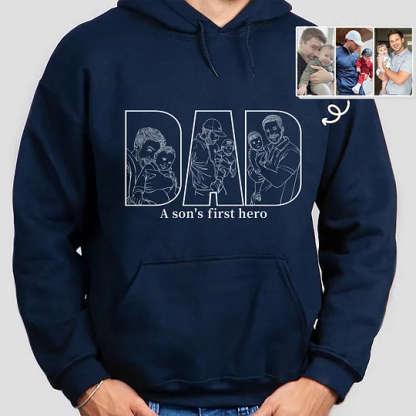 Personalized Father's Day Gift - Custom Hand-Painted Silhouette Sweatshirt for Dad, Grandpa & Father Figures