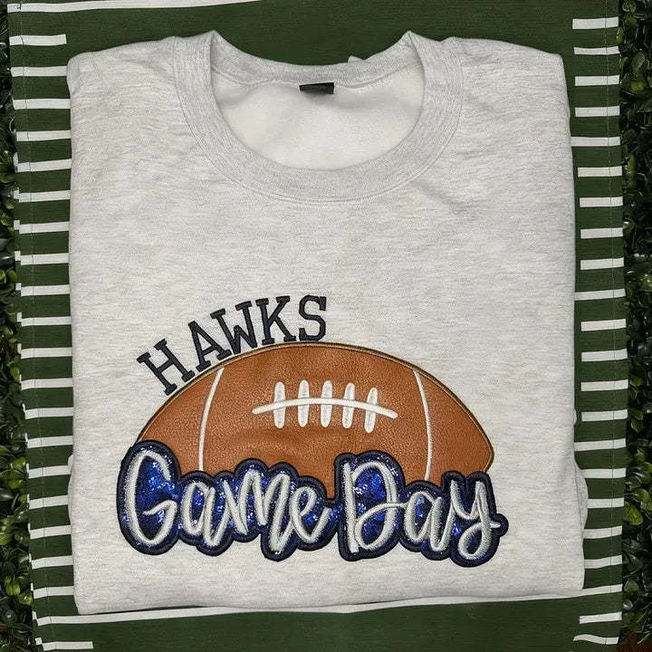 Personalized Football Sweatshirt with Side Bows Football Mom Game Day Sweatshirt