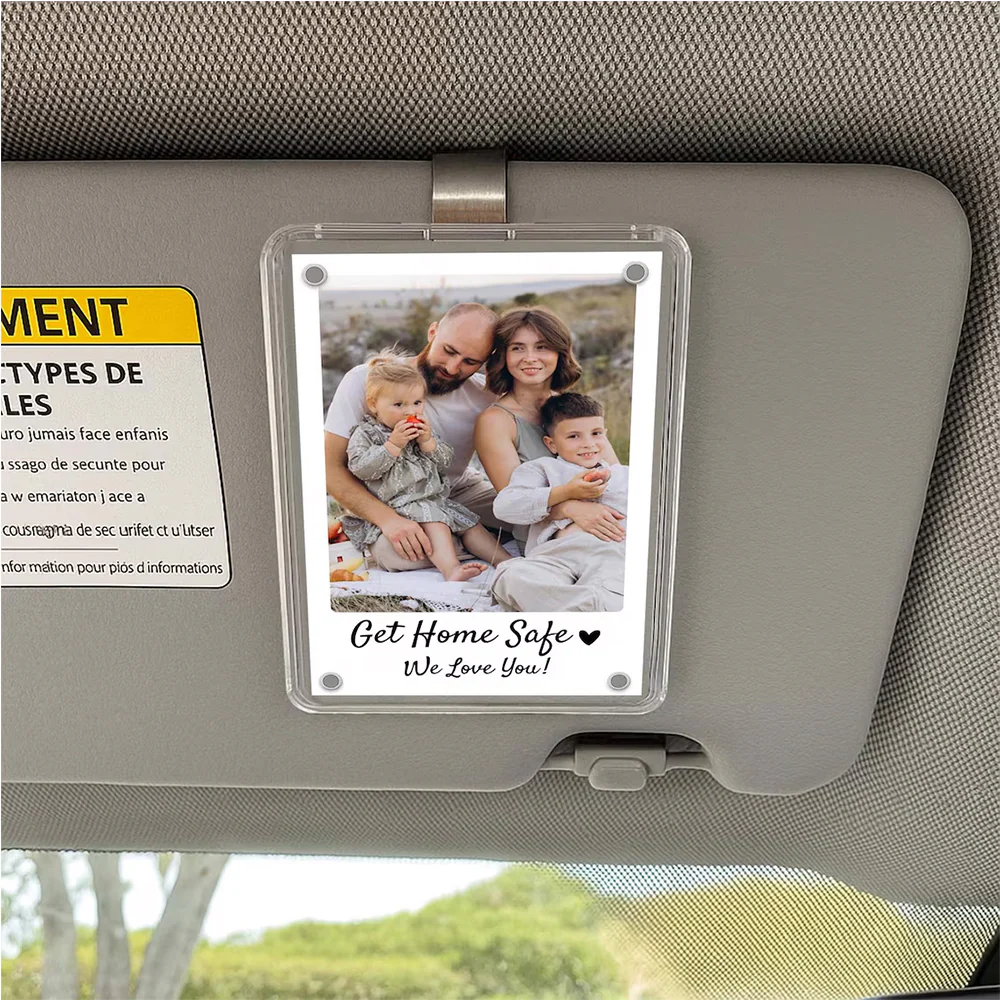 Personalized Dad Car Visor Clip PHOTO INCLUDED, Father's Day Gift for Dad Grandpa, Drive Safe Sun Visor, New Dad Gift, Dad Picture Frame