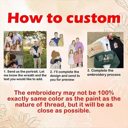 Baseball Dad Custom Portrait Embroidered Sweatshirt, Father Day Sweatshirt, Gift For Dad