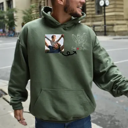 Personalized Embroidered Sweatshirt, Photo Outline Sweater, T-shirt, Gifts for dad