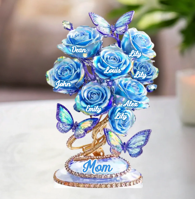  Each Rose Holds A Piece Of Your Heart - Family Personalized Custom Acrylic Plaque Custom Shape - Mother's Day, Gift For Mom, Grandma