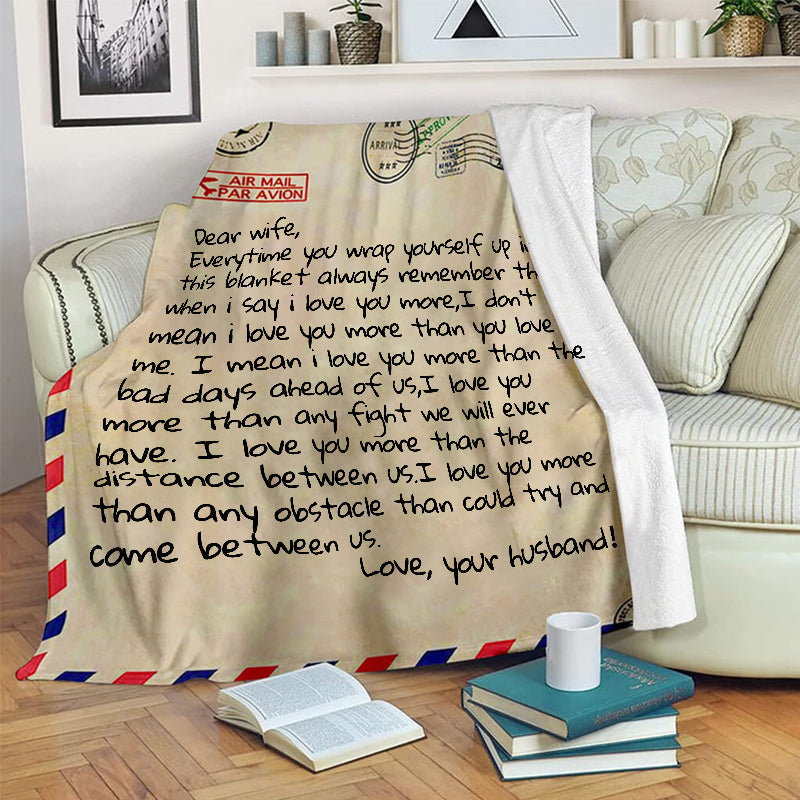 Personalized LOVE Letter Blanket For Wife Birthday Gift