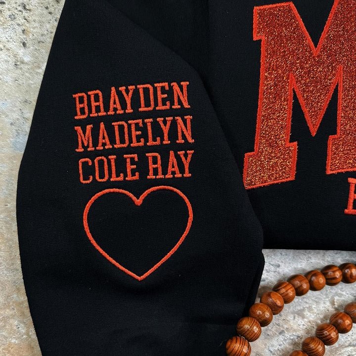 Custom Embroidered Applique Glitter Mama Sweatshirt - Gift for Mom Popular Now