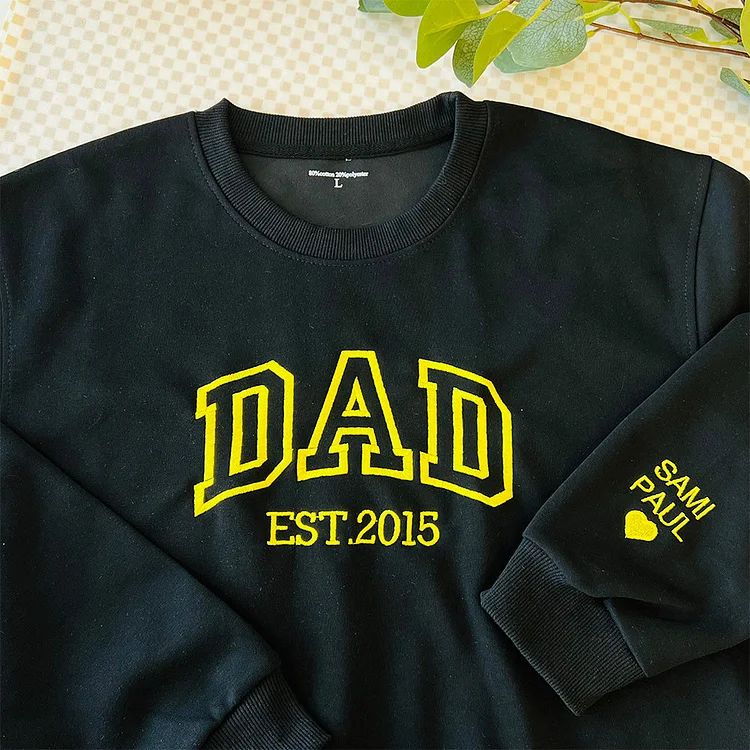 Custom Embroidered T-shirt&Sweatshirt For Custom papà,papá,pai