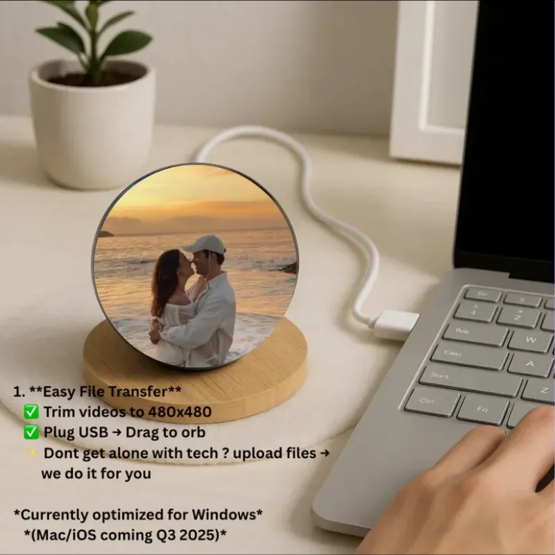 2.7inch Crystal Ball with Electronic Display DIY Video Import Possible Unique Gift for Home & Office Light-Up Sphere