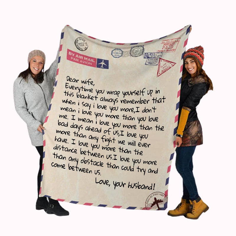 Personalized LOVE Letter Blanket For Wife Birthday Gift