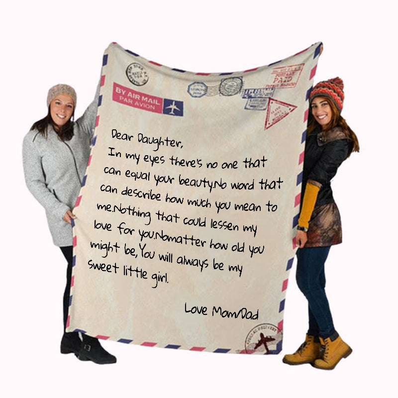 Personalized Letter Blanket Gift For Daughter Birthday Gift