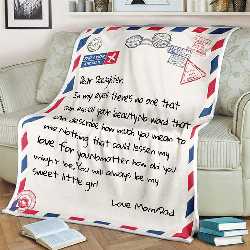 Personalized Letter Blanket Gift For Daughter Birthday Gift