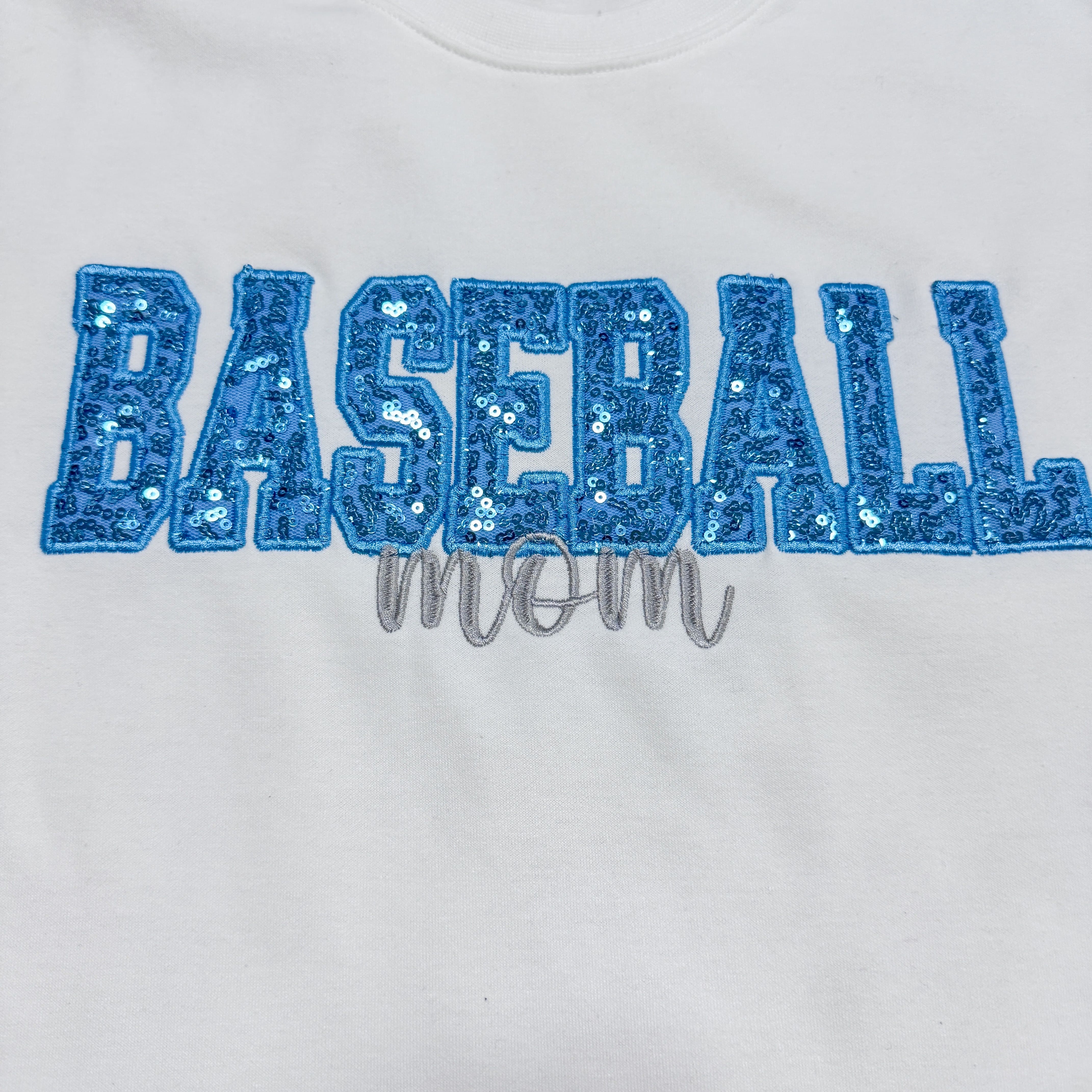 Personalized Sports Mom Sweatshirt Sequin Embroidery with Side Bows