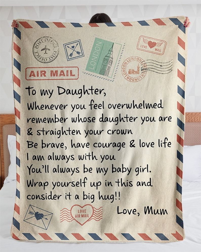 Personalized Letter Blanket for Daughter- Custom Birthday Gift for Her