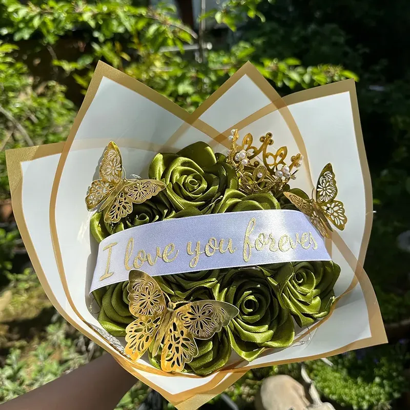 Eternal Roses - HandMade From Satin Ribbon(Never Wither)-forlovever