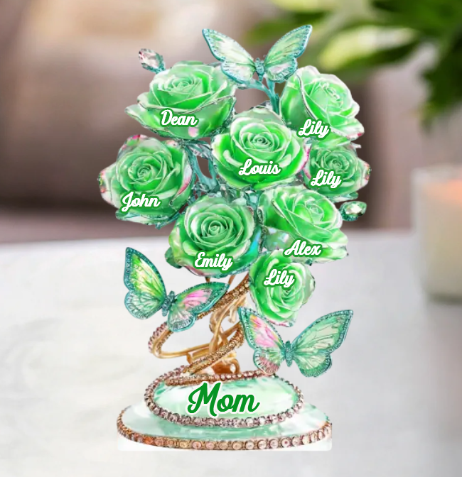  Each Rose Holds A Piece Of Your Heart - Family Personalized Custom Acrylic Plaque Custom Shape - Mother's Day, Gift For Mom, Grandma