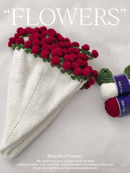 Handmade Rose Woven Blanket DIY Set for Mother's Day and Valentine's Day Gift