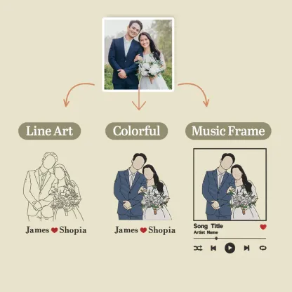 Custom Embroidered Sweatshirt Portrait Couple Family Gift