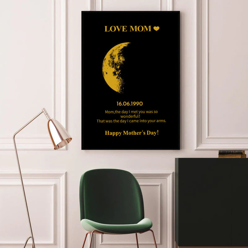 Custom for Mom Art Frame/REAL MOON PHASE Mother's Day Gift