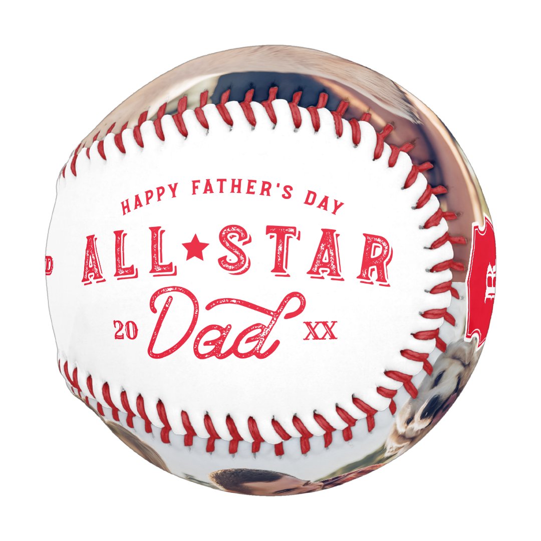 All Star Dad | Happy Father's Day Photo & Monogram Baseball – Creatgifts