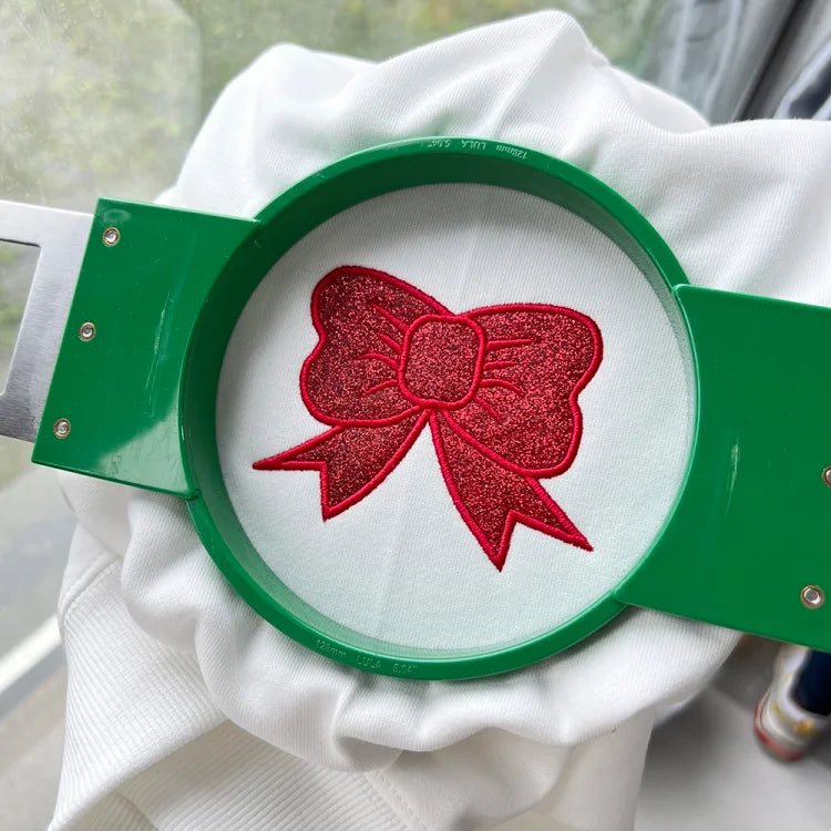 Embroidered Glitter Cheer Mom Sweatshirt With Kids Names On The Sleeve