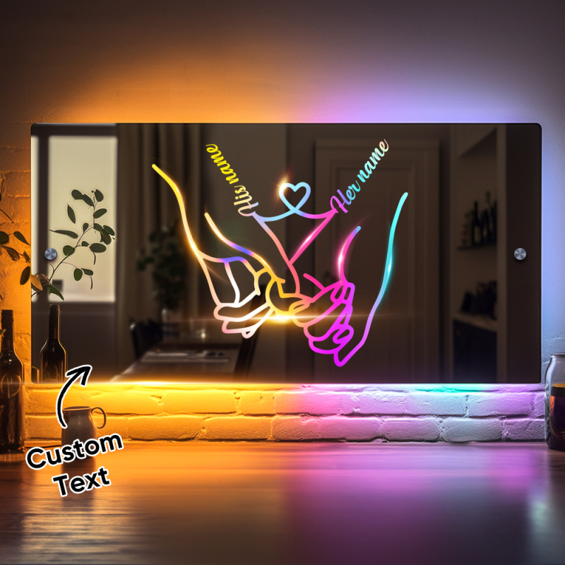 Personalized Name Mirror Light for Valentine's Day Gift