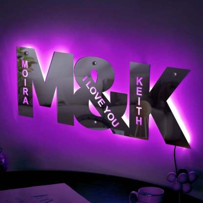 Personalized Couple Letter Mirror Light Best Gift for Couple