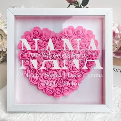 Mom Gift We Love You Every Day - Personalized Flower Shadow Box
