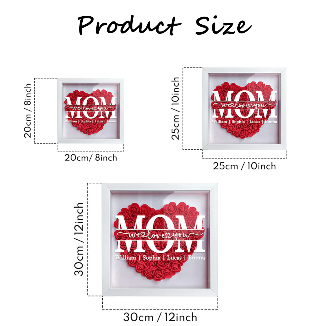 Mom Gift We Love You Every Day - Personalized Flower Shadow Box