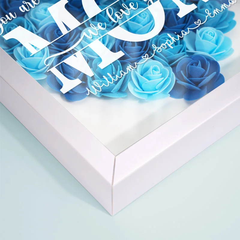 You Are The Heart Of Our Family - Family Personalized Custom Flower Shadow Box - Mother's Day, Gift For Mom, Grandma-Creatgifts