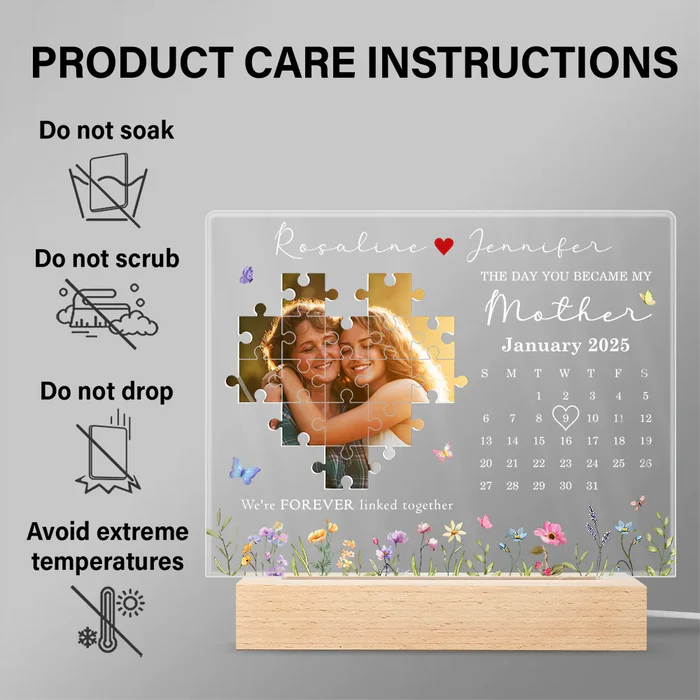 Custom Photo Calendar The Day You Became My Mother Light Night