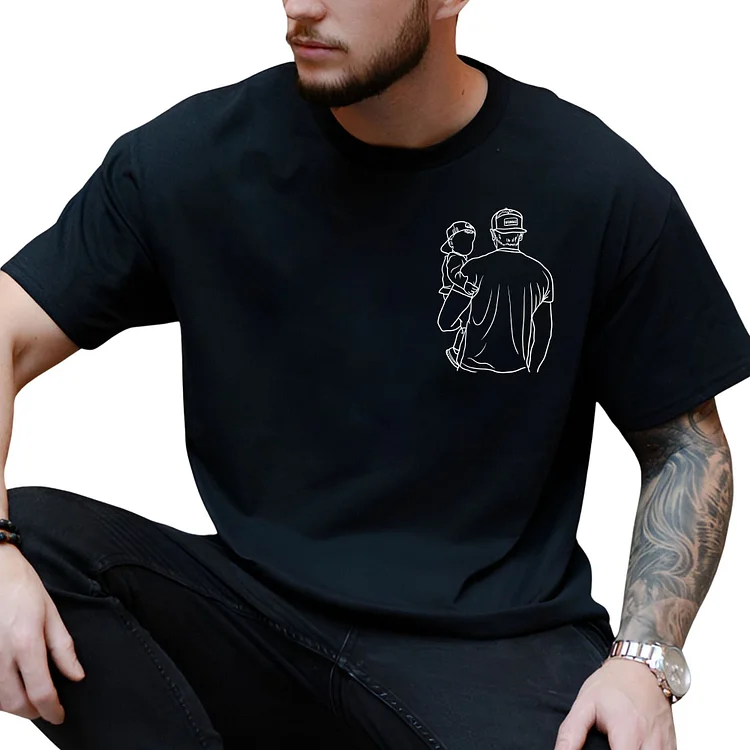 Dad and me-Custom Photo Shirt For Dad, Gift for Husband