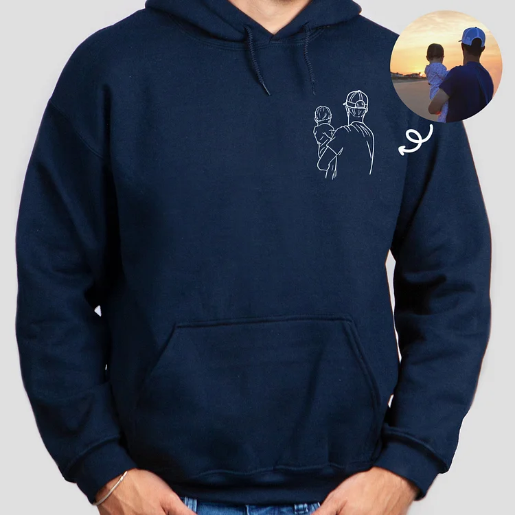 Dad and me-Custom Photo Sweatshirt For Dad, Gift for Husband