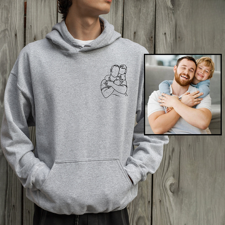 Dad and me-Custom Photo Sweatshirt For Dad, Gift for Husband
