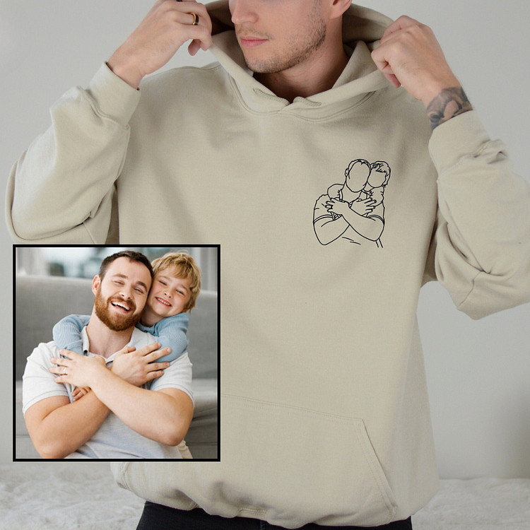 Dad and me-Custom Photo Sweatshirt For Dad, Gift for Husband