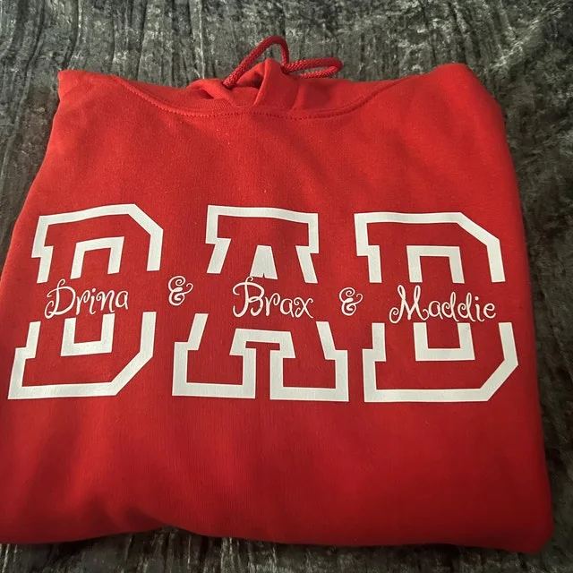 Personalized Dad Hoodies - Custom Dada Hoodie with Kids' Names, Perfect Gift for Father's Day