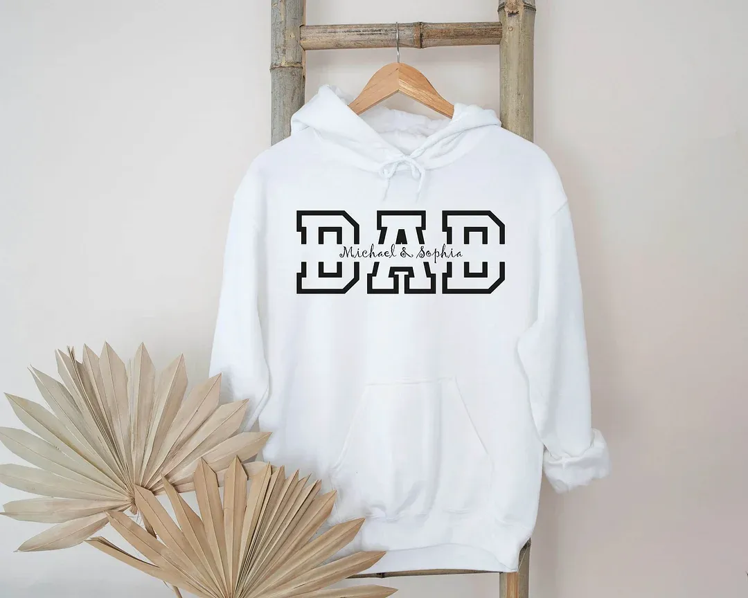 Personalized Dad Hoodies - Custom Dada Hoodie with Kids' Names, Perfect Gift for Father's Day