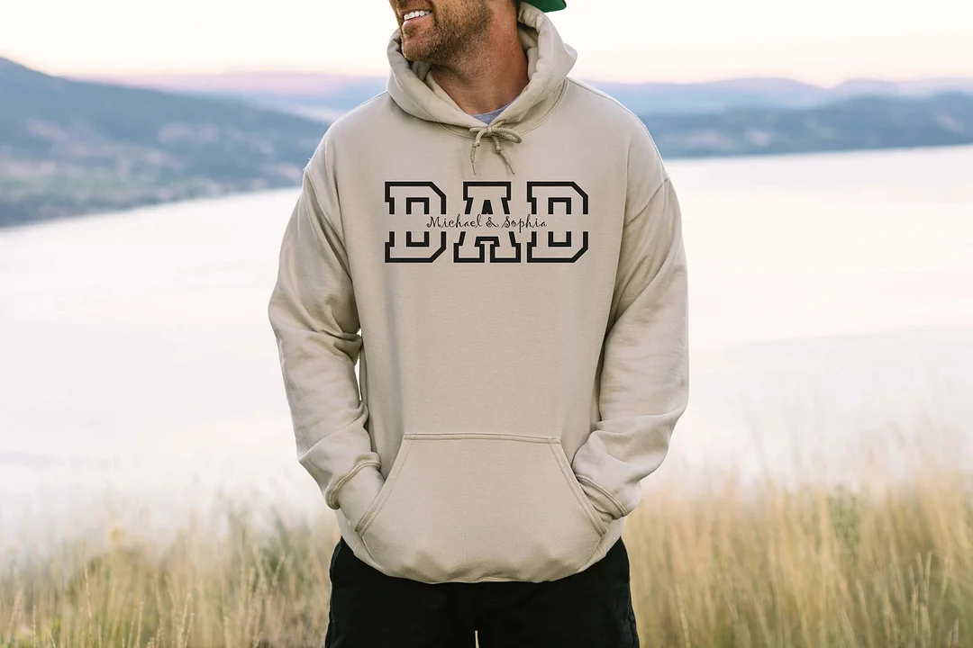 Personalized Dad Hoodies - Custom Dada Hoodie with Kids' Names, Perfect Gift for Father's Day