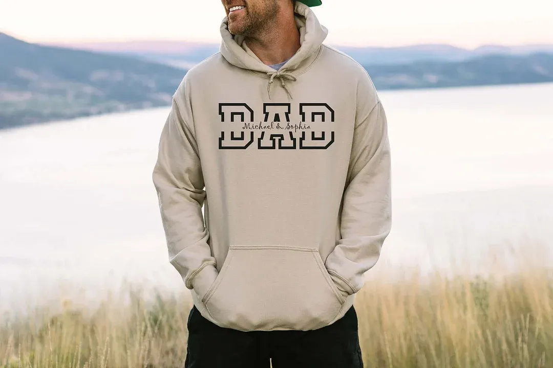 Personalized Dad Hoodies - Custom Dada Hoodie with Kids' Names, Perfect Gift for Father's Day