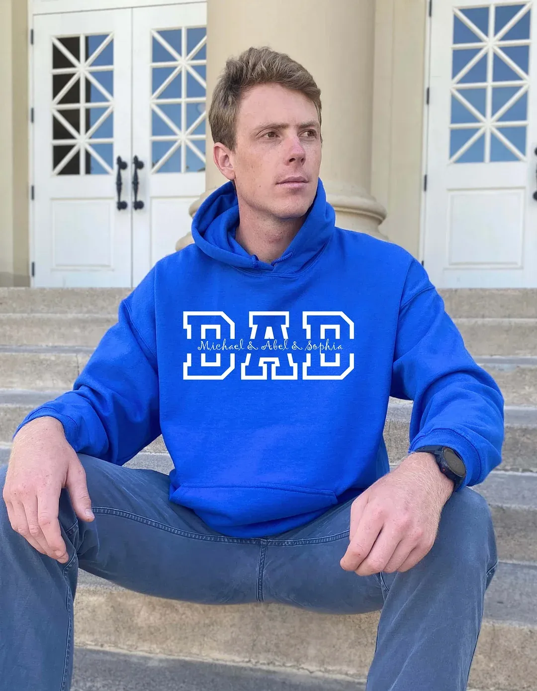 Personalized Dad Hoodies - Custom Dada Hoodie with Kids' Names, Perfect Gift for Father's Day