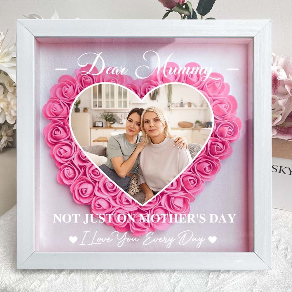 Personalized Custom Dear Mom I Love You Forever Flower Shadow Box Gift For Mom