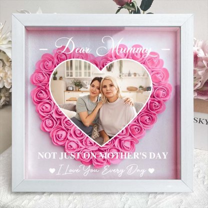Personalized Custom Dear Mom I Love You Forever Flower Shadow Box Gift For Mom