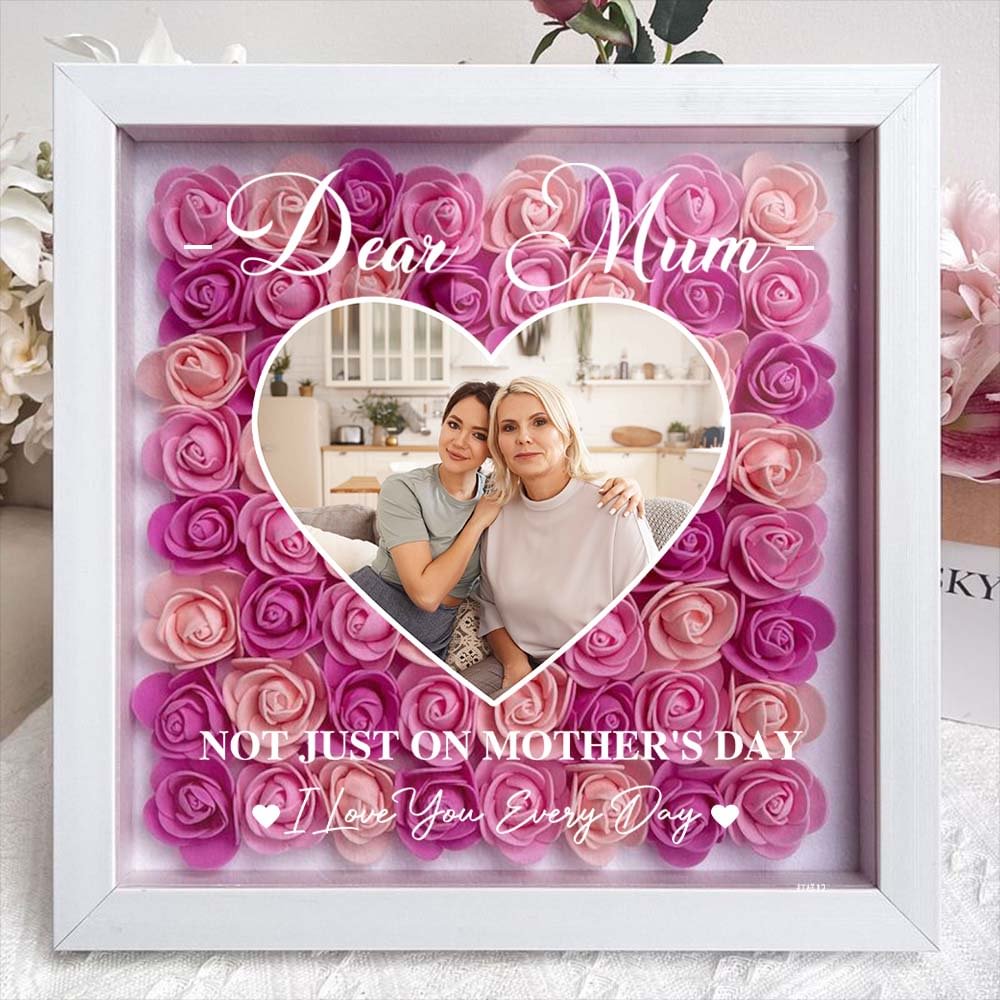 Personalized Custom Dear Mom I Love You Forever Flower Shadow Box Gift For Mom