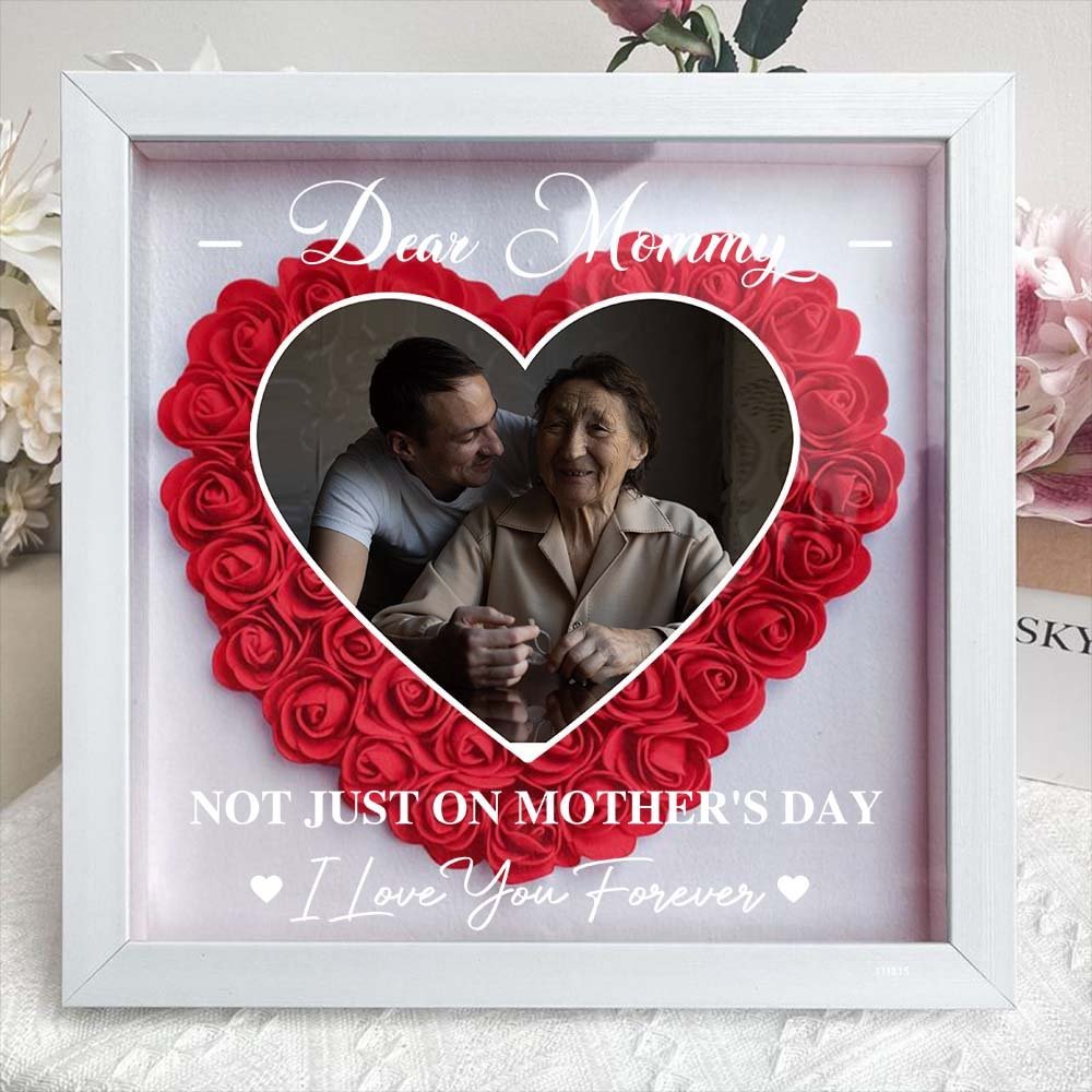 Personalized Custom Dear Mom I Love You Forever Flower Shadow Box Gift For Mom