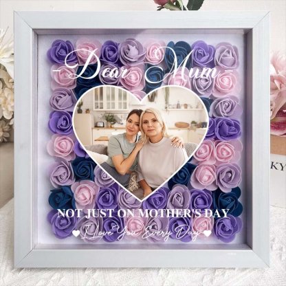 Personalized Custom Dear Mom I Love You Forever Flower Shadow Box Gift For Mom