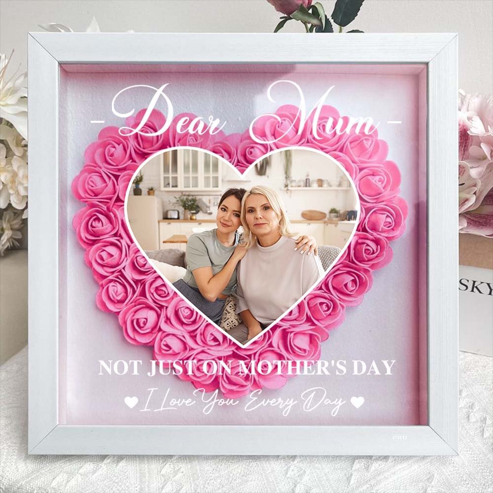 Personalized Custom Dear Mom I Love You Forever Flower Shadow Box Gift For Mom