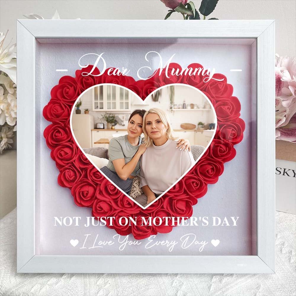 Personalized Custom Dear Mom I Love You Forever Flower Shadow Box Gift For Mom