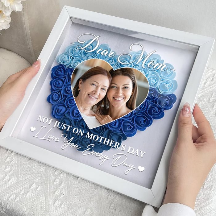 Personalized Custom Dear Mom I Love You Forever Flower Shadow Box Gift For Mom