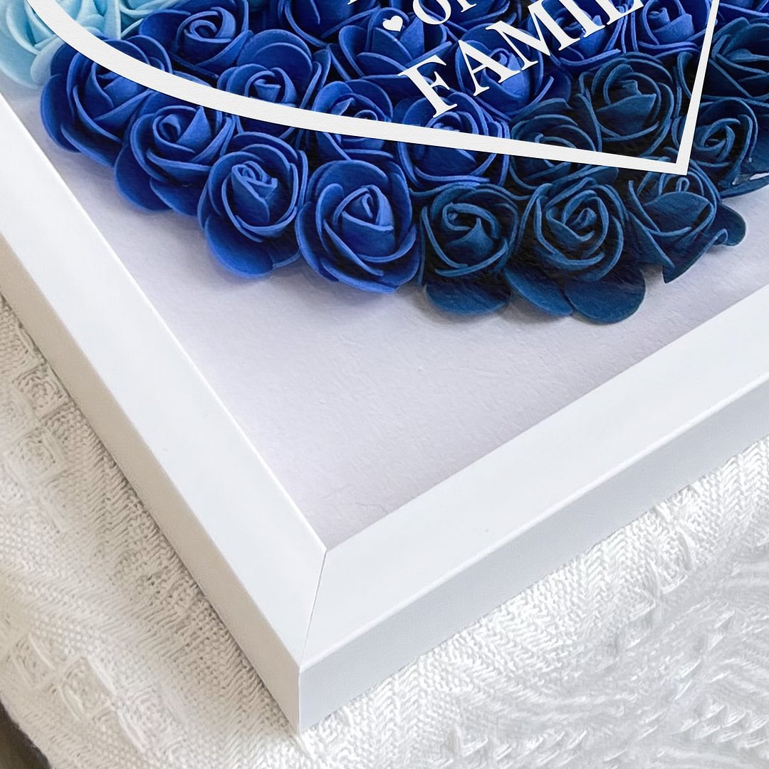 Mom The Heart Of The Family - Personalized Flower Shadow Box 