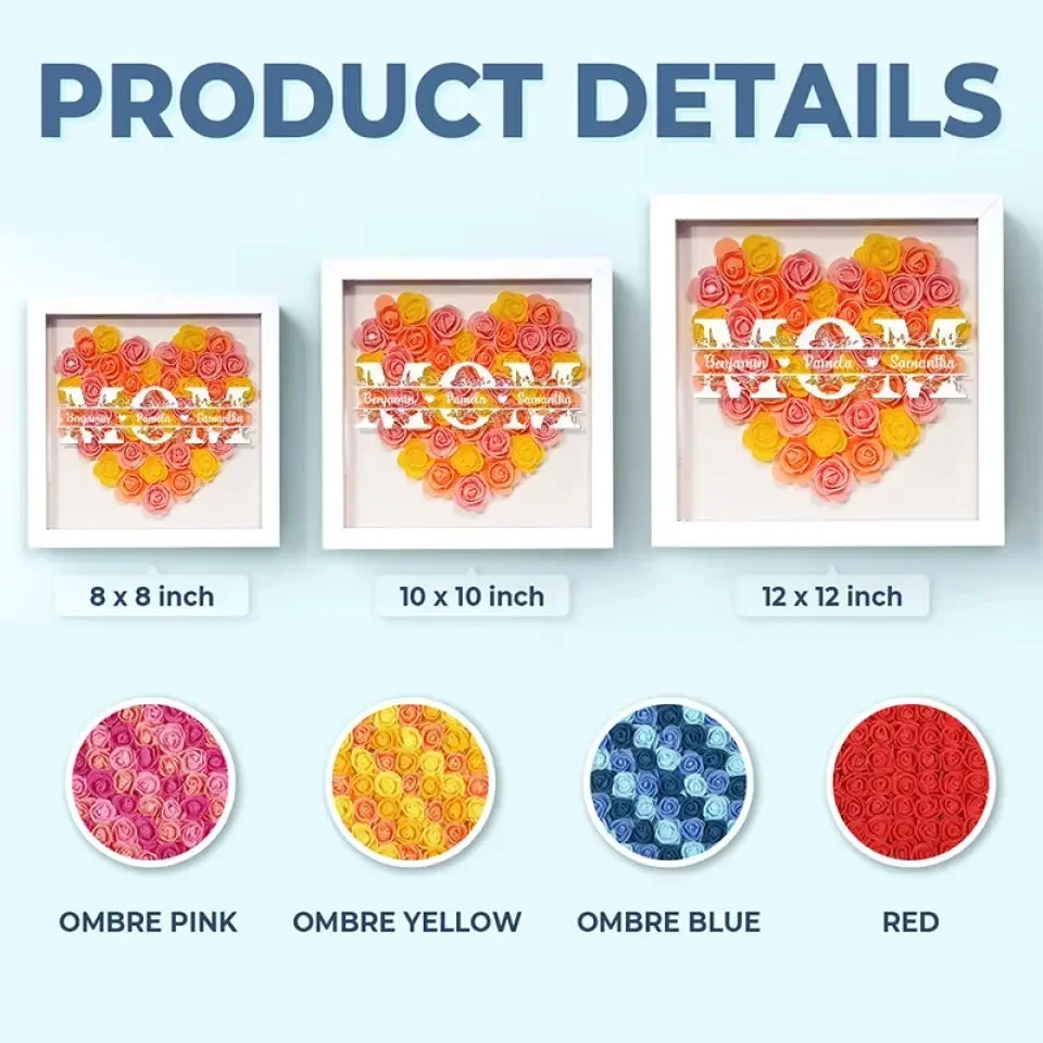 Every Mom Deserves Flowers - Family Personalized Custom Flower Shadow Box - Mother's Day, Gift For Mom, Grandma -Creatgifts