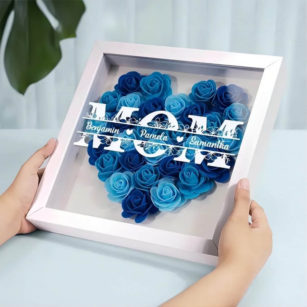 Every Mom Deserves Flowers - Family Personalized Custom Flower Shadow Box - Mother's Day, Gift For Mom, Grandma -Creatgifts