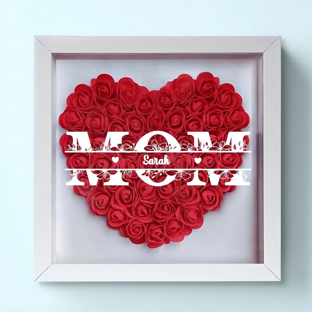 Every Mom Deserves Flowers - Family Personalized Custom Flower Shadow Box - Mother's Day, Gift For Mom, Grandma -Creatgifts