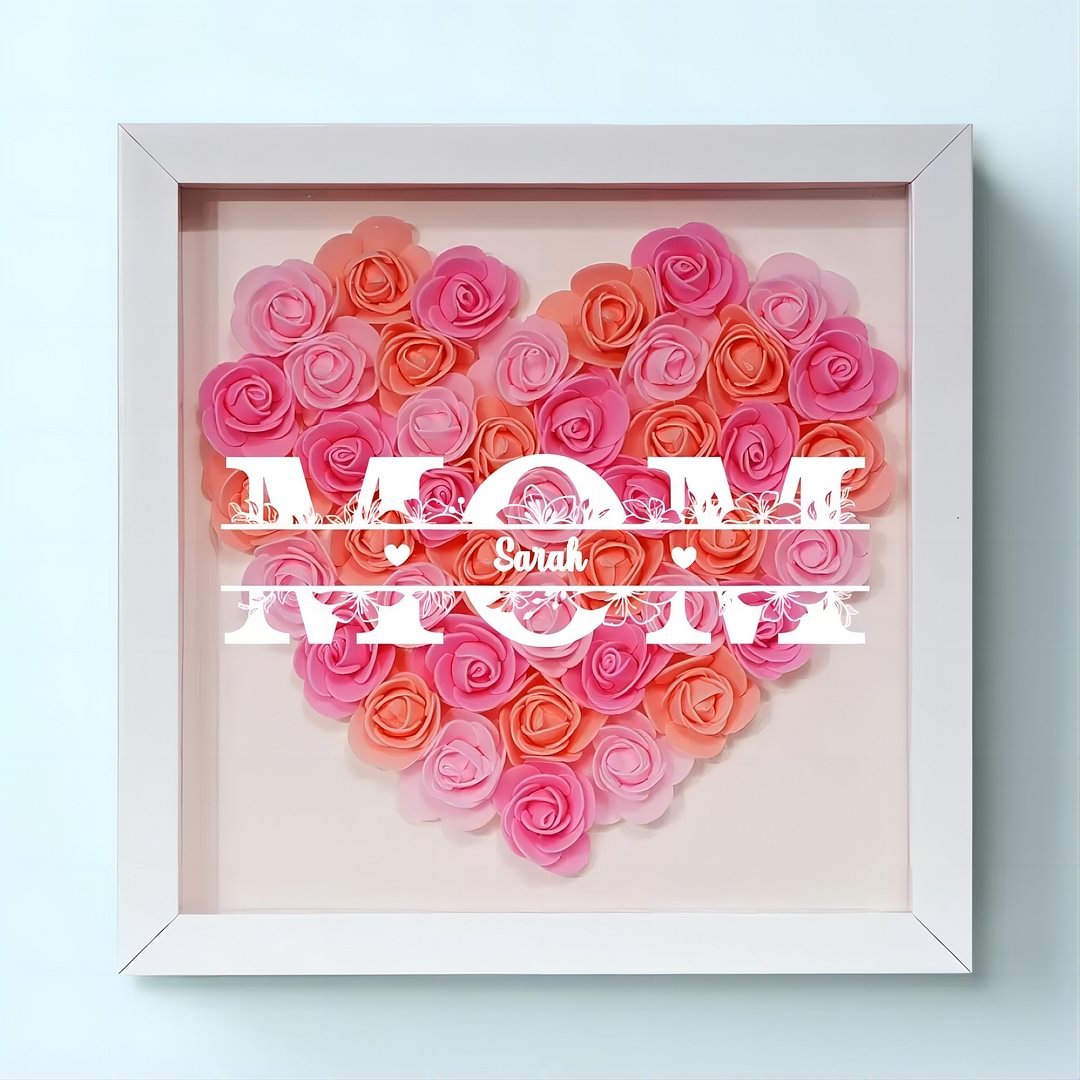 Every Mom Deserves Flowers - Family Personalized Custom Flower Shadow Box - Mother's Day, Gift For Mom, Grandma -Creatgifts